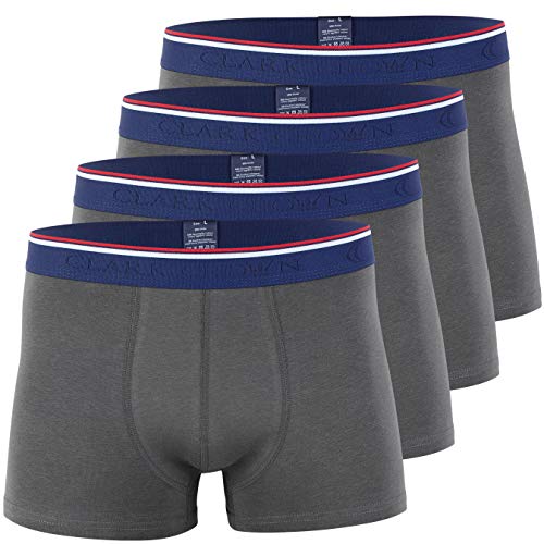 CC Clark Crown Herren Modal Boxershorts (4er Pack), Retroshorts in weicher Modal Cotton Qualität in Grösse M, Dunkelgrau von CC Clark Crown