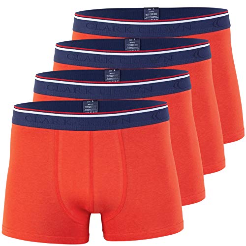 CC Clark Crown Herren Modal Boxershorts (4er Pack), Retroshorts in weicher Modal Cotton Qualität in Grösse XXL, Cherry Tomato von CC Clark Crown