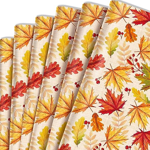 CC HOME 12 Blätt Geschenkpapier gefaltet für Geschenk Wickeln Erntedankfest Geschenkpapier 4 Arten Geschenkpapier Blatt für Kinder, Erntedankfest, Geschenkpapier 50 x 68 cm Ahornblatt von CC HOME