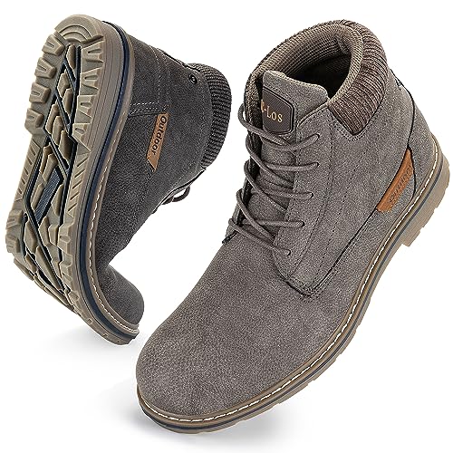 CC-Los Herren Wasserdichte Mid-Top Chukka Stiefel Arbeitsschuhe Casual Outdoorschuhe Grau 46 von CC-Los