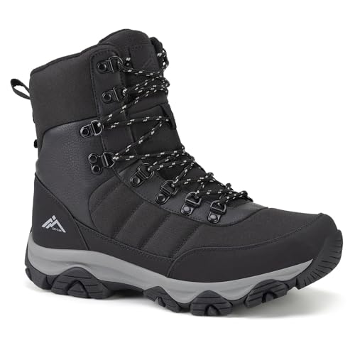 CC-Los Herren Winter-Wanderschuhe | Wasserdichte Thermostiefel mit Segmentisolation & warmer Fellfutter | Für Schnee & Wanderungen | Schwarz | Größe 40-48 von CC-Los