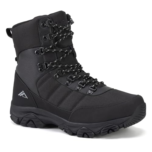 CC-Los Herren Winter-Wanderschuhe | Wasserdichte Thermostiefel mit Segmentisolation & warmer Fellfutter | Für Schnee & Wanderungen | Schwarz | Größe 40-48 von CC-Los