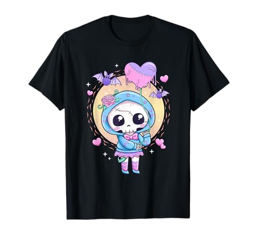 Kawaii Pastell Goth Süße Gruselige Skelett Totenkopf Mädchen T-Shirt Kawaii Pastell Goth Süße Gruselige Skelett Totenkopf Mädchen T-Shirt von CC Pastel Goth Anime Vaporwave Aesthetic