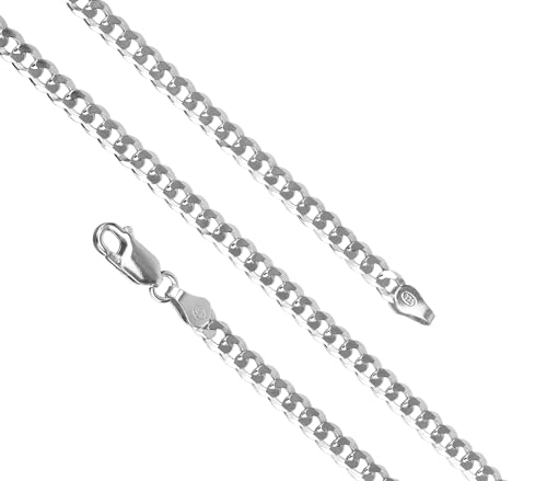 CC-Style - Panzerkette in 925 Sterling Silber - Halskette ohne Anhänger - mit Schmuckbox | Stärke: 3,2 mm - Länge: 42 cm von CC-Style