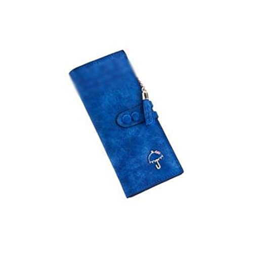 CCAFRET Damen Geldbörse Designer Langer Haspe Frauen Brieftasche Clutch Leder Quaste Reißverschluss Geldbörse mit Regenschirm Kartenhalter Münze Geldtasche (Color : Blue) von CCAFRET