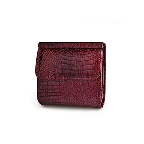 CCAFRET Damen Geldbörse Mini Frauen Geldbörse Echtes Leder Brieftaschen HASP Kurze BOOTEL BOTEL Smell Well BOTELETEN Münze Geldbörsen (Color : Red) von CCAFRET