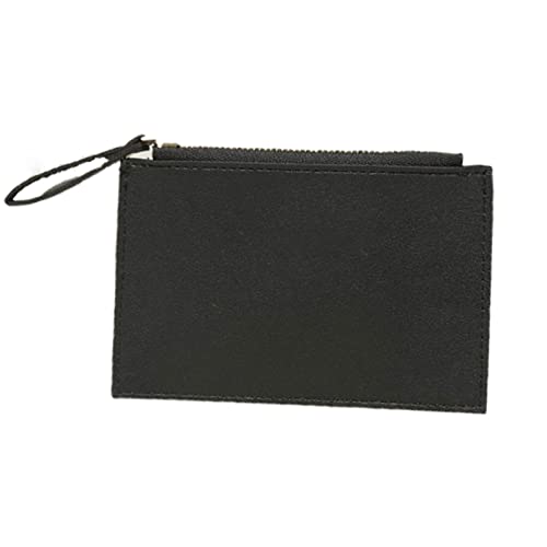 CCAFRET Damen Handtasche Women Wallets Zipper Leather Purse Mini Key Chain Small Wallet Multi-Card Bit Card Holder Card Holder (Color : Black) von CCAFRET