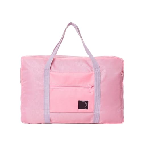 CCAFRET Gym Tasche Faltbare Reisetasche Nylon Reisetaschen Handgepäck für Männer Frauen nTravel Duffle Bags Tote Large Handbags Duffel (Color : Pink) von CCAFRET