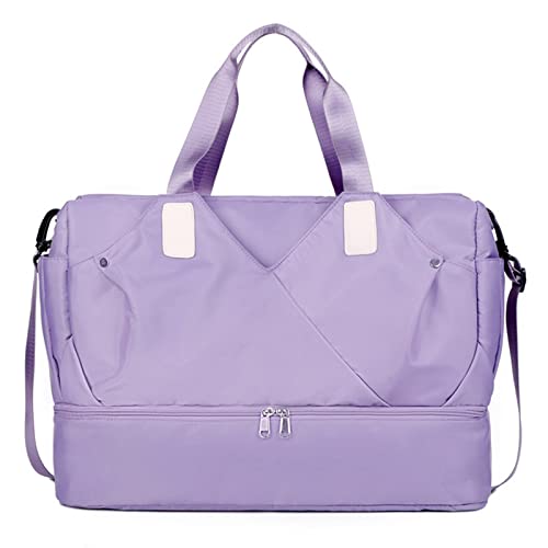 CCAFRET Gym Tasche Mädchen weibliches Handgepäck Reise Seesäcke Wochenendtaschen Frauen multifunktionale Sporttaschen (Color : Purple) von CCAFRET
