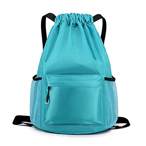 CCAFRET Gym Tasche Outdoor-Sportrucksack mit KordelzugSporttasche für Mann wasserdichte Kleidung Aufbewahrungstasche Frauen Fitnes (Color : Blue) von CCAFRET