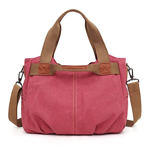CCAFRET Gym Tasche Segeltuchtasche Damen Umhängetasche Umhängetasche der Wilden einfachen Schultasche mit großem Fassungsvermögen (Color : Rose) von CCAFRET