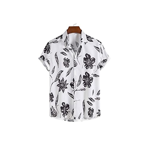 CCAFRET Herren T Shirts im Multipack Men Beach Print Short Sleeve Shirts Summer Casual Floral Print Holiday Shirt Tops (Size : S) von CCAFRET