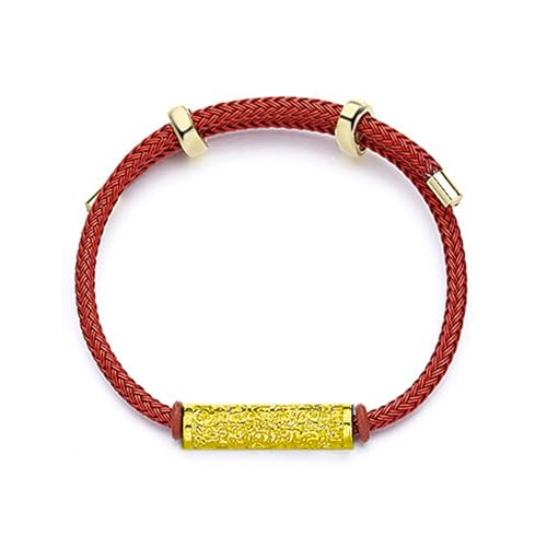 CCAIPU Armband für Damen, Einstellbare Woven Wire Waterproof Armband Glücksarmband Schmuck Geschenk für Mutter Freund Frau (Rot) von CCAIPU