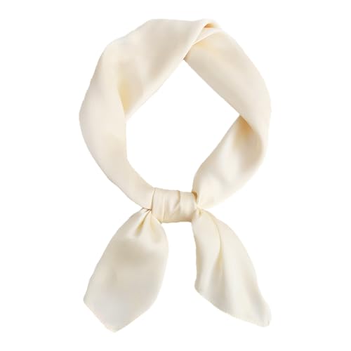 CCAIPU Seidenschal für Damen, Weicher Leichter Halstuch Einfarbig Seidengefühl Satin Bandana Damen Seidenschal für Frauen-70 x 70 cm (Beige) von CCAIPU