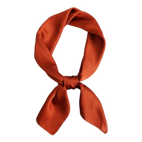 CCAIPU Seidenschal für Damen, Weicher Leichter Halstuch Einfarbig Seidengefühl Satin Bandana Damen Seidenschal für Frauen-70 x 70 cm (Karamell) von CCAIPU