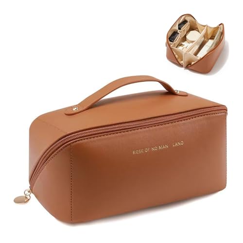 CCAIPU Kosmetiktasche, Reise Tragbare Makeup Tasche Große Kapazität Kulturtasche Handtasche PU Leder Schminktasche Waschbeutel Multifunktions-Organizer für Frauen von CCAIPU