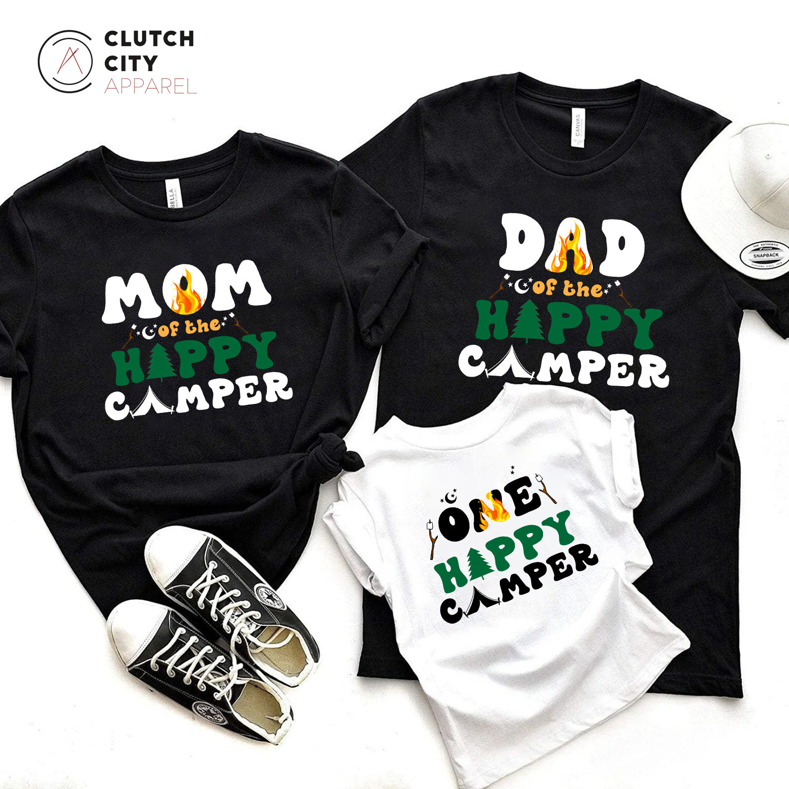 Happy Camper Familien Shirts, Passendes Camping Shirt, Familienausflug Outfit, Babys Erste Reise von CCApparelShop