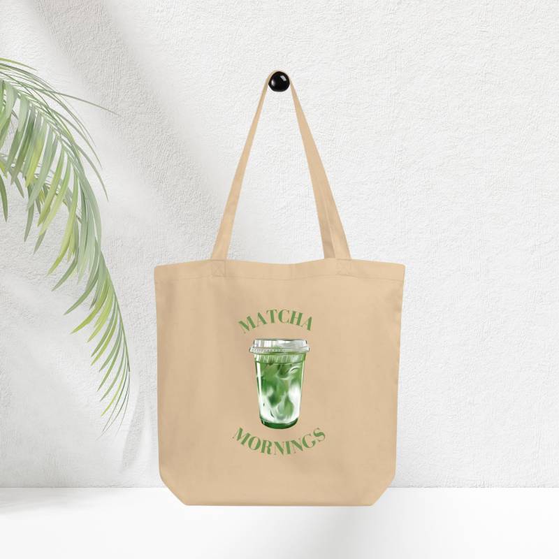 Bio-stoffbeutel Jutebeutel Totebag Eco Friendly Trendy Boho Minimalistic Matcha Mornings von CCGreyDesign