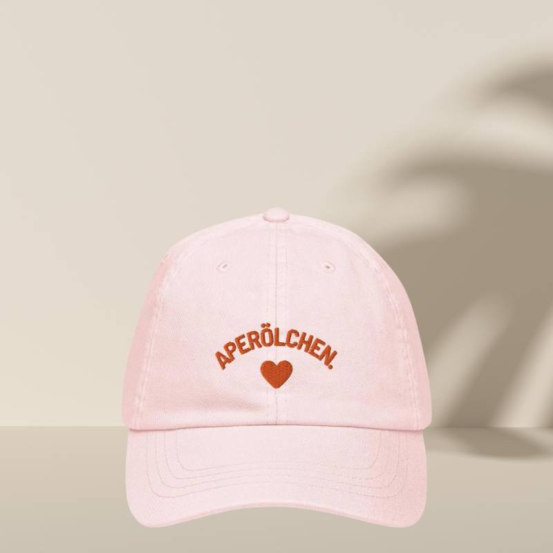 Pastel Baseball Cap Embroidered Dad Hat Trendy Kappe Minimalistic Aperol Spritz Cocktail Aperölchen von CCGreyDesign