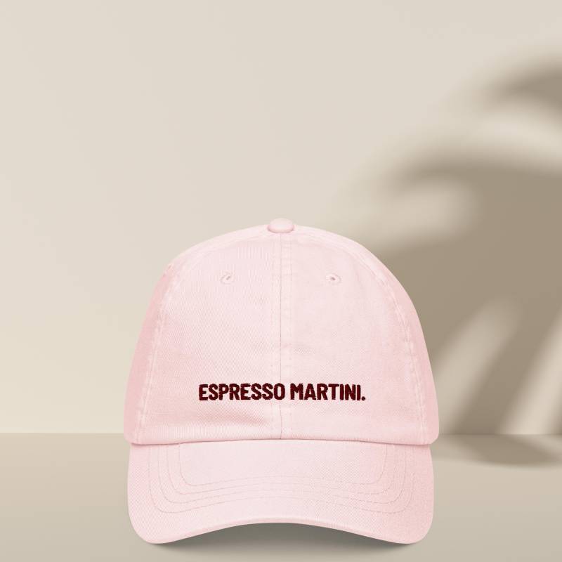 Pastel Baseball Cap Espresso Martini Embroidered Cocktail Club Minimalistic Design Trend von CCGreyDesign