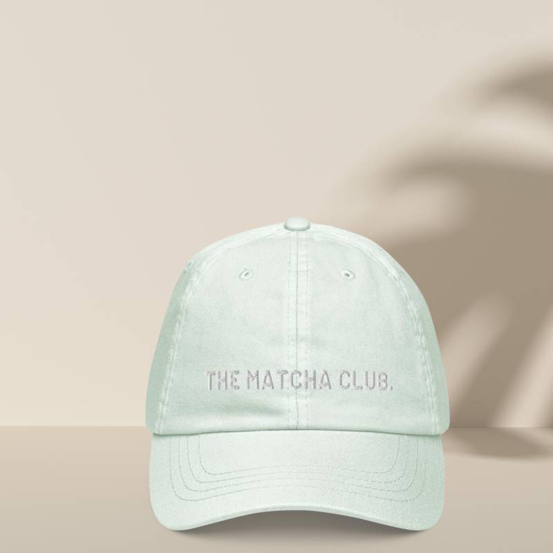 Pastel Baseball Cap Matcha Trendy Embroidered Mint Minimalistic von CCGreyDesign