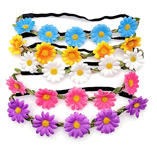CCHAMP 5x Künstliche Margerite Stirnband Haarband für Brautjungfer Hochzeit Blumenmädchen Stirnband Gänseblümchen Blumengirlande für Mädchen Frau Blumenkranz Kopfbedeckung Weiß Lila Gelb Blau Rosa CCHAMP 5x Künstliche Margerite Stirnband Haarband für Brautjungfer Hochzeit Blumenmädchen Stirnband Gänseblümchen Blumengirlande für Mädchen Frau Blumenkranz Kopfbedeckung Weiß Lila Gelb Blau Rosa von CCHAMP