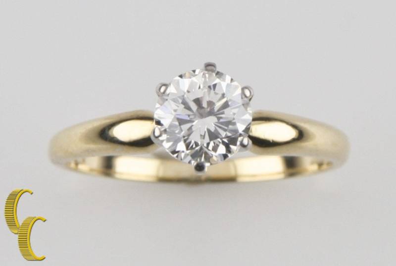 1.01 Karat Runder Diamant Solitär 18K Gelbgold Verlobungsring Gr. 6.25 von CCJStore
