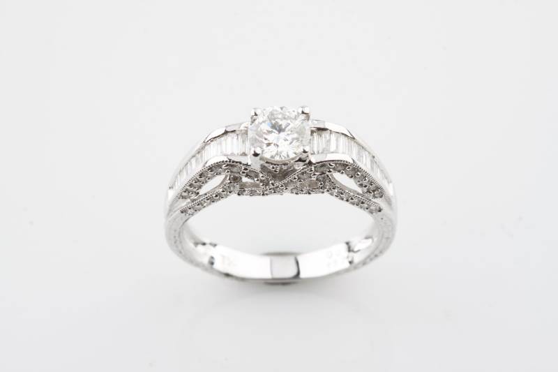 1.08 Karat Rund Diamant Solitär 18K Weißgold Verlobungsring Gr. 6 von CCJStore