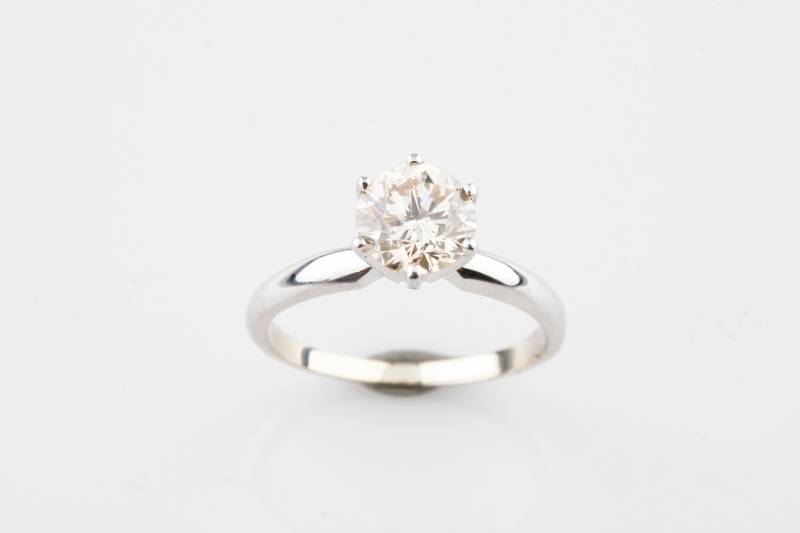 1.19 Karat Rund Diamant 14K Weißgold Solitär Verlobungsring Größe 5, 25 von CCJStore