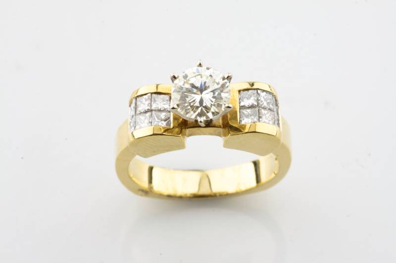 1.83 Karat Runder Brillant Diamant 14K Gelbgold Verlobungsring Gr. 6.5 von CCJStore