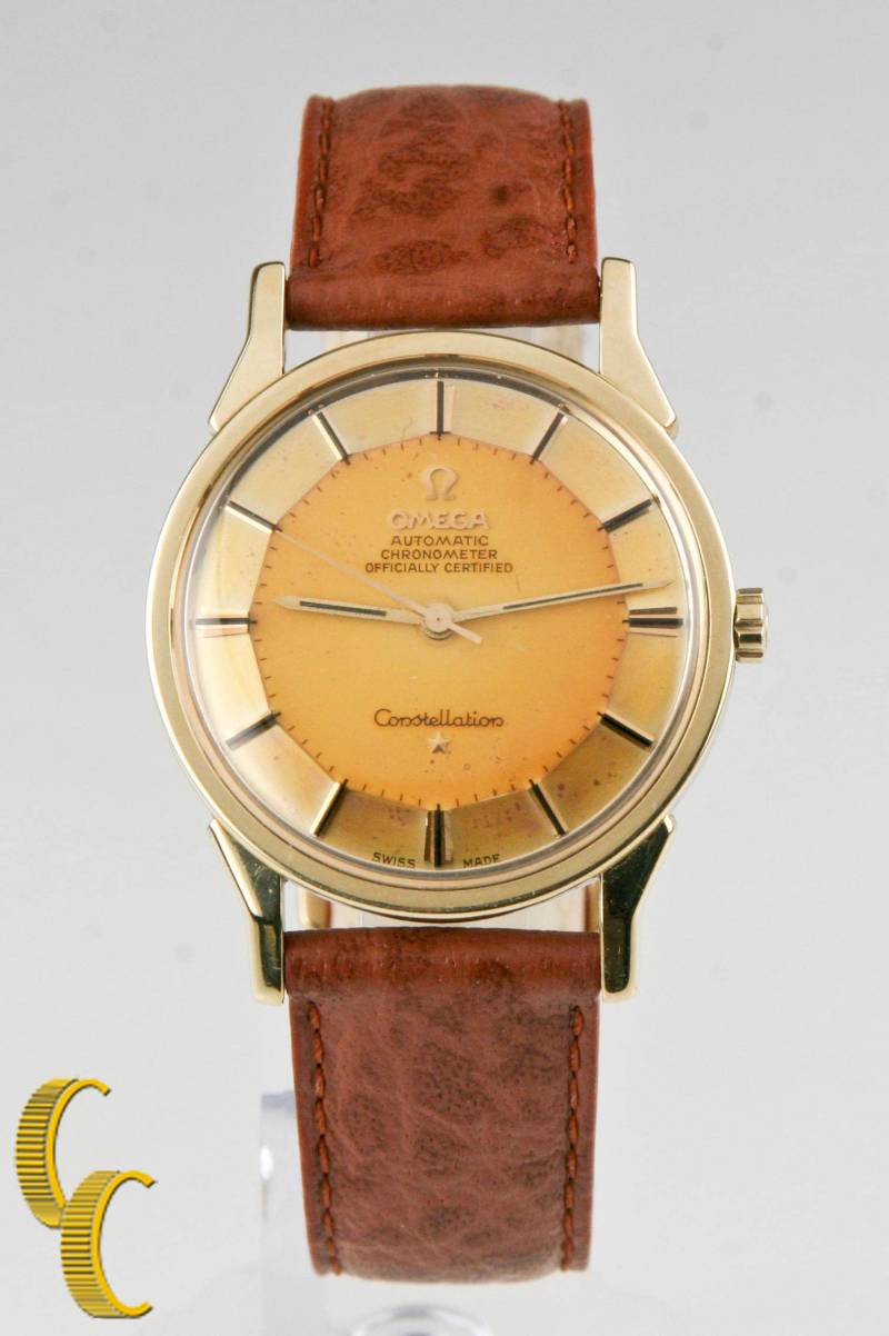 Jahrgang Omega Pie-Pan Constellation Gold Cap Kaliber 551 Automatik Herrenuhr Erstaunlich Patina von CCJStore
