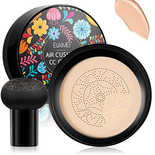 CCKULOOB Mushroom Head Air Cushion BB Cream, CC Cream Make up Foundation Pilzkopf Luftkissen Liquid Foundation, Even Skin Tone Makeup Base Perfekte Abdeckung für Alle Hauttypen (Natürlich) von CCKULOOB