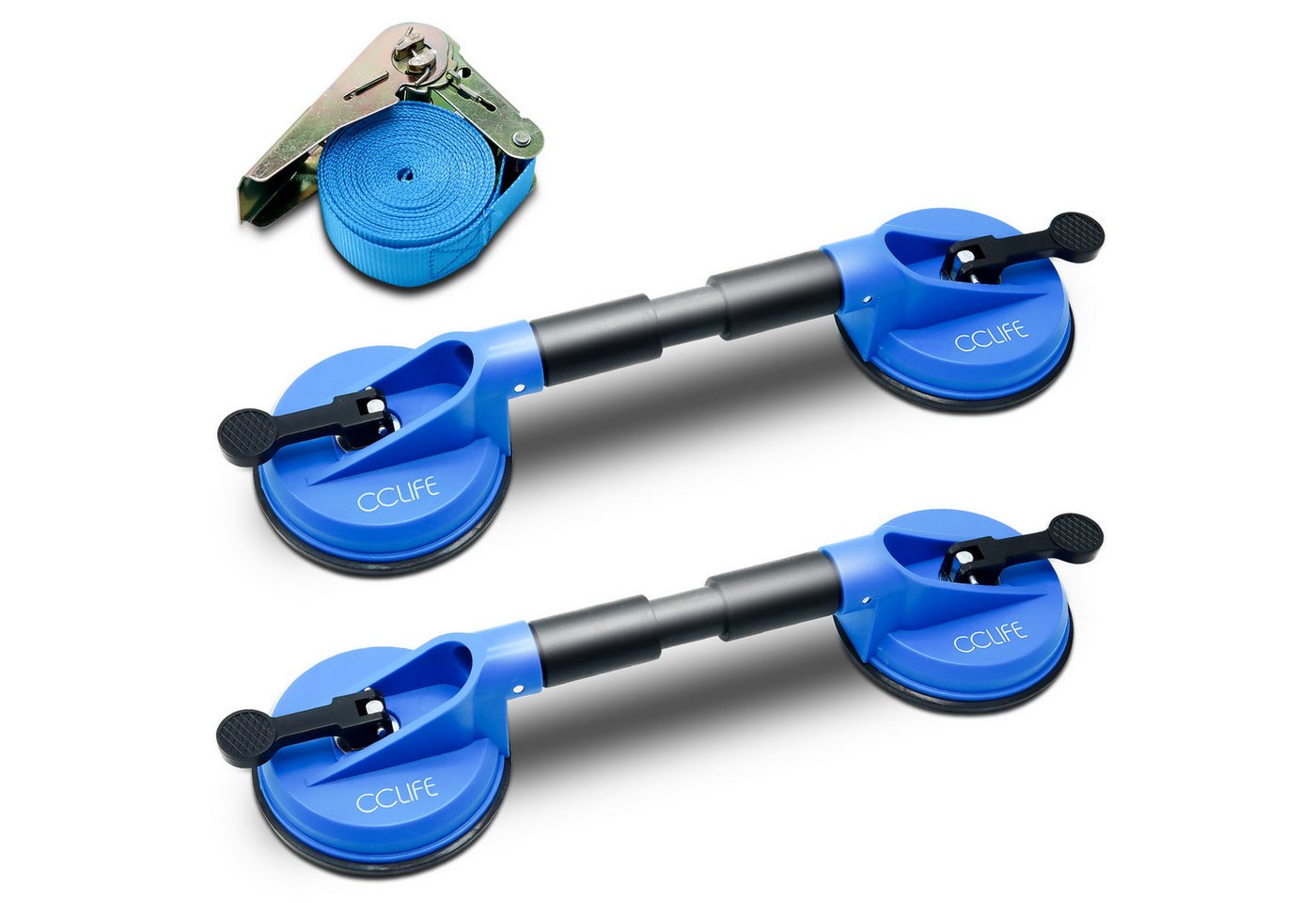 CCLIFE Haltegriff Gummisauger Saugheber Glassauger Saugnapfhalter mit Sicherungsgurt von CCLIFE