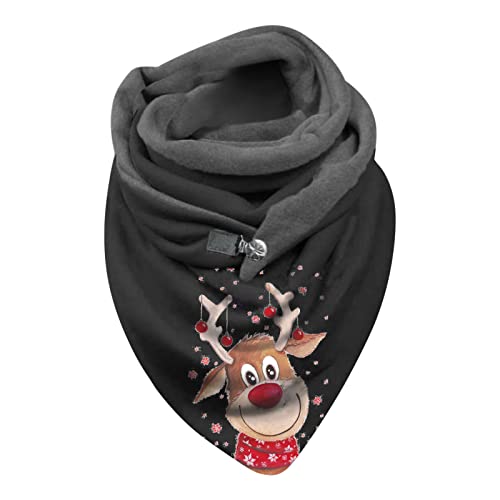 CCOOfhhc 2021 Neu Schal Damen Winter Loop Schal Warm halten Dreieckstuch Warme Schals Mit Knöpfen Lätzchen Plaid Muster Herbstschal Winterschal Halstücher Weich Scarf Oversized Fransen Poncho von CCOOfhhc