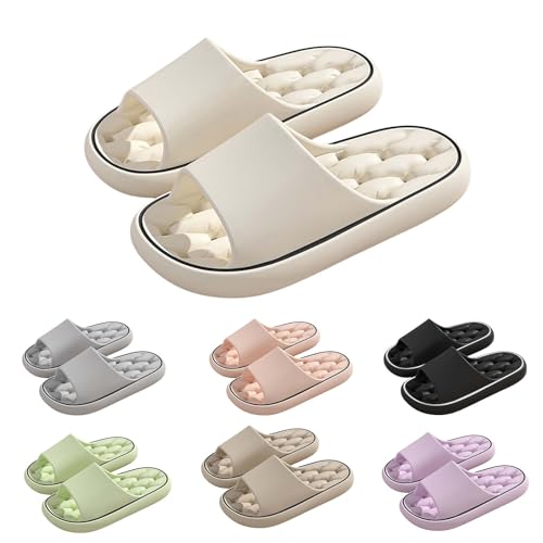 CCOOfhhc Badeschuhe Damen Herren Ultraweiche Ergonomische Schnelltrocknende Hausschuhe Super Weich Rutschfest Hausschuhe mit Rutschfester Sohle Wolkenschuhe Memory‑foam Slipper von CCOOfhhc
