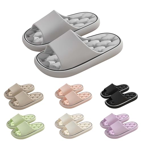 CCOOfhhc Badeschuhe Damen Herren Ultraweiche Ergonomische Schnelltrocknende Hausschuhe Super Weich Rutschfest Hausschuhe mit Rutschfester Sohle Wolkenschuhe Memory‑foam Slipper von CCOOfhhc
