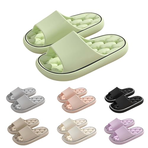 CCOOfhhc Badeschuhe Damen Herren Ultraweiche Ergonomische Schnelltrocknende Hausschuhe Super Weich Rutschfest Hausschuhe mit Rutschfester Sohle Wolkenschuhe Memory‑foam Slipper von CCOOfhhc