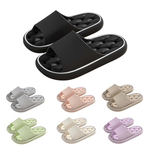 CCOOfhhc Badeschuhe Damen Herren Ultraweiche Ergonomische Schnelltrocknende Hausschuhe Super Weich Rutschfest Hausschuhe mit Rutschfester Sohle Wolkenschuhe Memory‑foam Slipper von CCOOfhhc