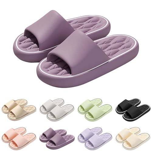CCOOfhhc Badeschuhe Damen Herren Ultraweiche Ergonomische Schnelltrocknende Hausschuhe Super Weich Rutschfest Hausschuhe mit Rutschfester Sohle Wolkenschuhe Memory‑foam Slipper von CCOOfhhc