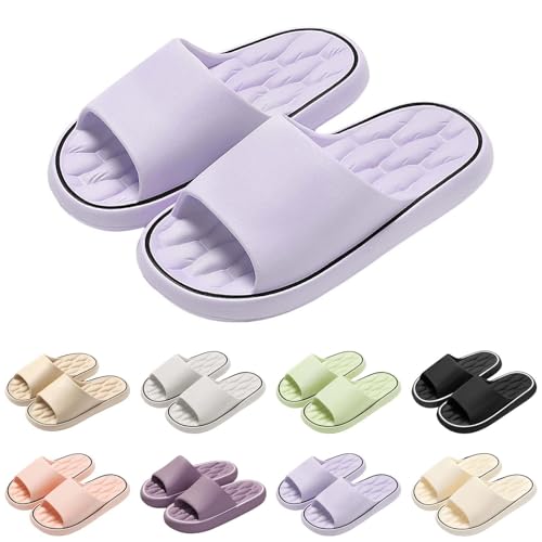 CCOOfhhc Badeschuhe Damen Herren Ultraweiche Ergonomische Schnelltrocknende Hausschuhe Super Weich Rutschfest Hausschuhe mit Rutschfester Sohle Wolkenschuhe Memory‑foam Slipper von CCOOfhhc