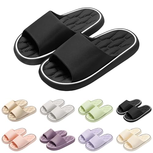 CCOOfhhc Badeschuhe Damen Herren Ultraweiche Ergonomische Schnelltrocknende Hausschuhe Super Weich Rutschfest Slipper mit Rutschfester Sohle Hausschuhe Memory‑foam Wolkenschuhe von CCOOfhhc