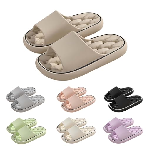 CCOOfhhc Badeschuhe Damen Herren Ultraweiche Ergonomische Schnelltrocknende Hausschuhe Super Weich Rutschfest Wolkenschuhe Memory‑foam Slipper mit Rutschfester Sohle Hausschuhe 2025 von CCOOfhhc