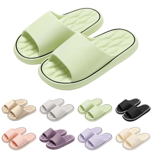 CCOOfhhc Badeschuhe Damen Herren Ultraweiche Ergonomische Schnelltrocknende Hausschuhe Super Weich Rutschfest Wolkenschuhe Memory‑foam Slipper mit Rutschfester Sohle Hausschuhe 2025 von CCOOfhhc