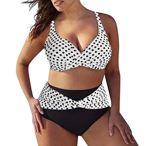CCOOfhhc Bikini Set Damen GroßE BrüSte Bademode FüR Mollige Frauen Tankini Push Up Bikinioberteil Gepolstert Triangel Badeanzug Sexy String Strandmode High Waist Bikinihose Elegant Strandkleidung von CCOOfhhc