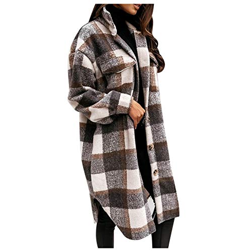 CCOOfhhc Bluse Damen Kariert Hemdjacke Lang Plaid Große Größen Klassische Leicht Karohemd Longshirt Button-down Kariert Shacket Hemdjacke Blusen Locker Outwear Langarm Flanell Jacke Tunika Tops CCOOfhhc Bluse Damen Kariert Hemdjacke Lang Plaid Große Größen Klassische Leicht Karohemd Longshirt Button-down Kariert Shacket Hemdjacke Blusen Locker Outwear Langarm Flanell Jacke Tunika Tops von CCOOfhhc
