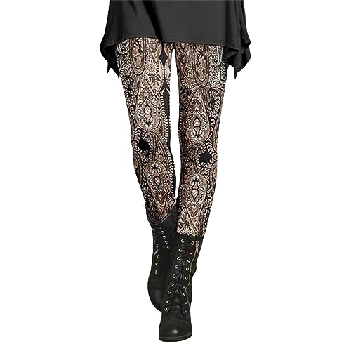 CCOOfhhc Bunte Printhose Damen Winter Gefüttert Bunt Stretch Sweatpants Hohe Taille Legging Freizeithose Bunte Print Winter Einfarbig Lang Leggins Bunte Printhose Fell Wander Gefüttert Hose Leggins von CCOOfhhc