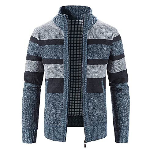 CCOOfhhc Cardigan Herren Winter Dicker Pullover ohne Kapuze Stehkragen Strickjacke Slim Fit Stricken Strickpullover Grobstrick Dicker Wintermantel Freizeitjacke Strick-Jacke Hoodie Kapuzenpullove von CCOOfhhc