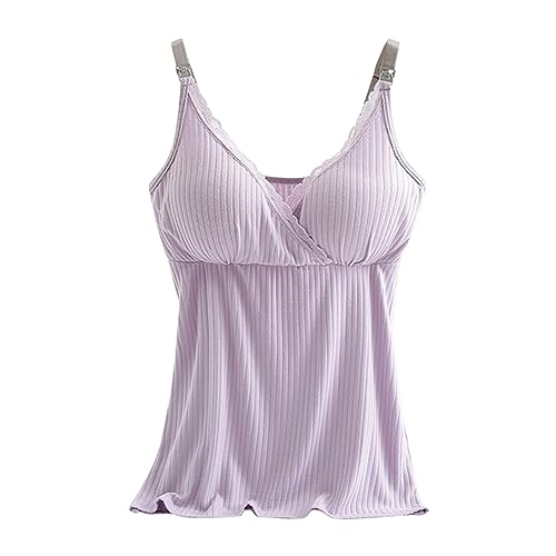 CCOOfhhc Damen Tank Top Mit Integriertem BH, Spaghetti-Top Oberteil Gepolstertes Ohne Bügel Trägertop Weste mit Cups Bauchweg Regal BH Basic Eingebauter Unterhemd Bustier Verstellbarer Breiter Riemen von CCOOfhhc