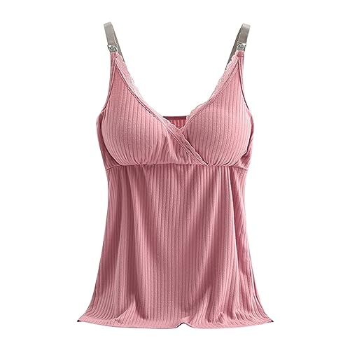CCOOfhhc Damen Tank Top Mit Integriertem BH, Spaghetti-Top Oberteil Gepolstertes Ohne Bügel Trägertop Weste mit Cups Bauchweg Regal BH Basic Eingebauter Unterhemd Bustier Verstellbarer Breiter Riemen von CCOOfhhc