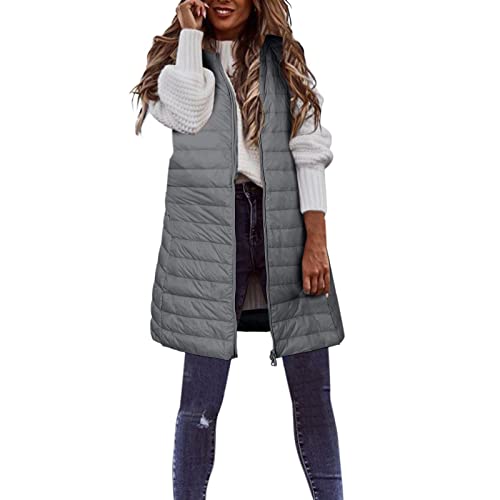 CCOOfhhc Damen Weste Lang Mit Kapuze Herbst Winter Weste Warm Jacke Ärmellos Steppweste Winter Übergangs Weste Leicht Softshelljacke Freizeit Winterjacke Softshell Daunenmantel Mit Reissverschluss CCOOfhhc Damen Weste Lang Mit Kapuze Herbst Winter Weste Warm Jacke Ärmellos Steppweste Winter Übergangs Weste Leicht Softshelljacke Freizeit Winterjacke Softshell Daunenmantel Mit Reissverschluss von CCOOfhhc